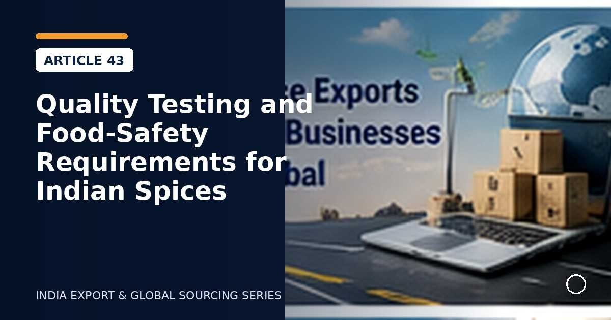 Quality Testing and Food-Safety Requirements for Indian Spices